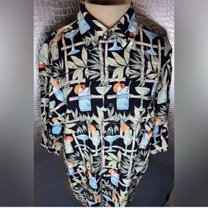 Pierre Cardin Vintage Shirt Button Down Aloha Cocktail Hawaiian Men’s Size Med